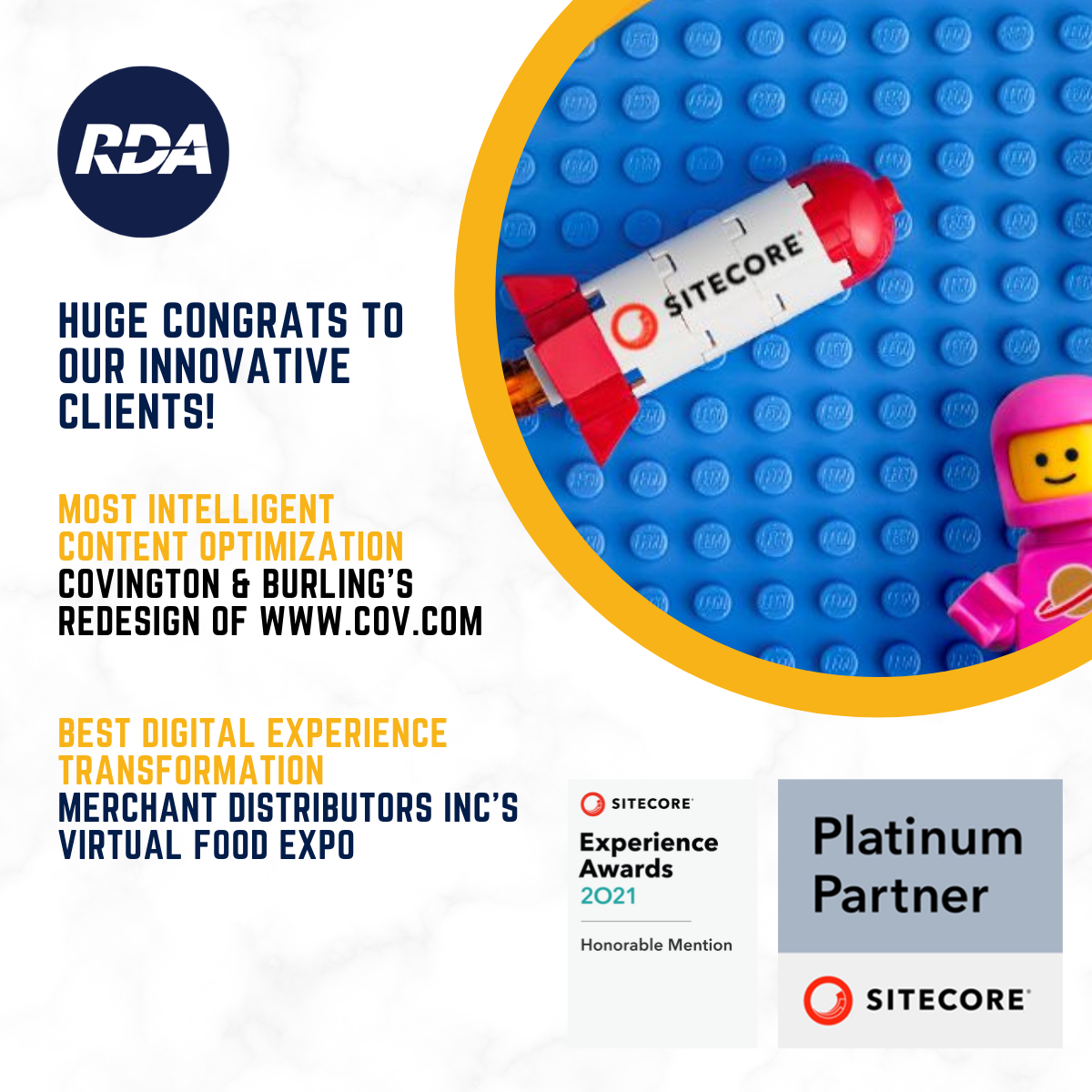 Two Innovative RDA Clients Recognized In 2021 Sitecore Experience Honorable Mentions