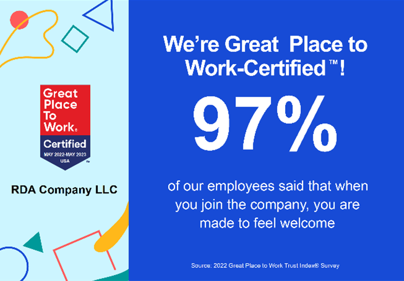 RDA Certified as a Great Place to Work